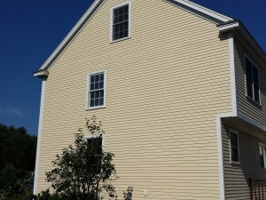 New siding on house