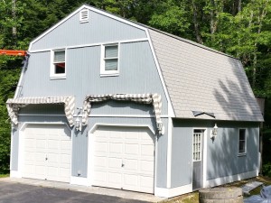 Gray barn after painting